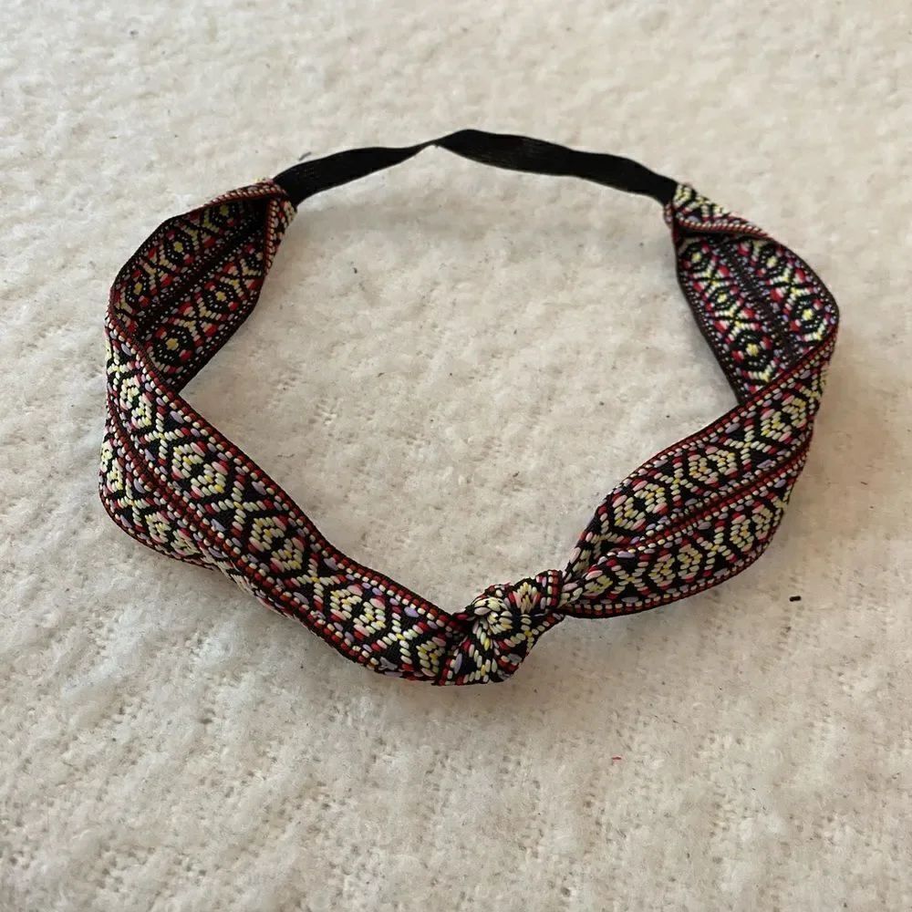 Aztec Print Headband with Knot Design